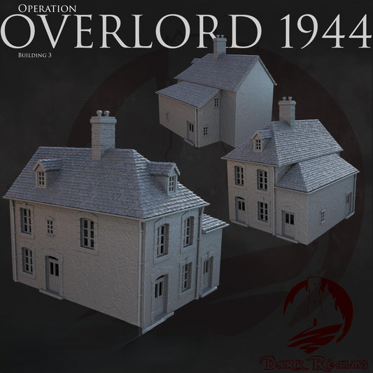 Gran casa 2 plantas Op. Overlord 1944 WWII - Compatible con el juego de mesa Bolt Action