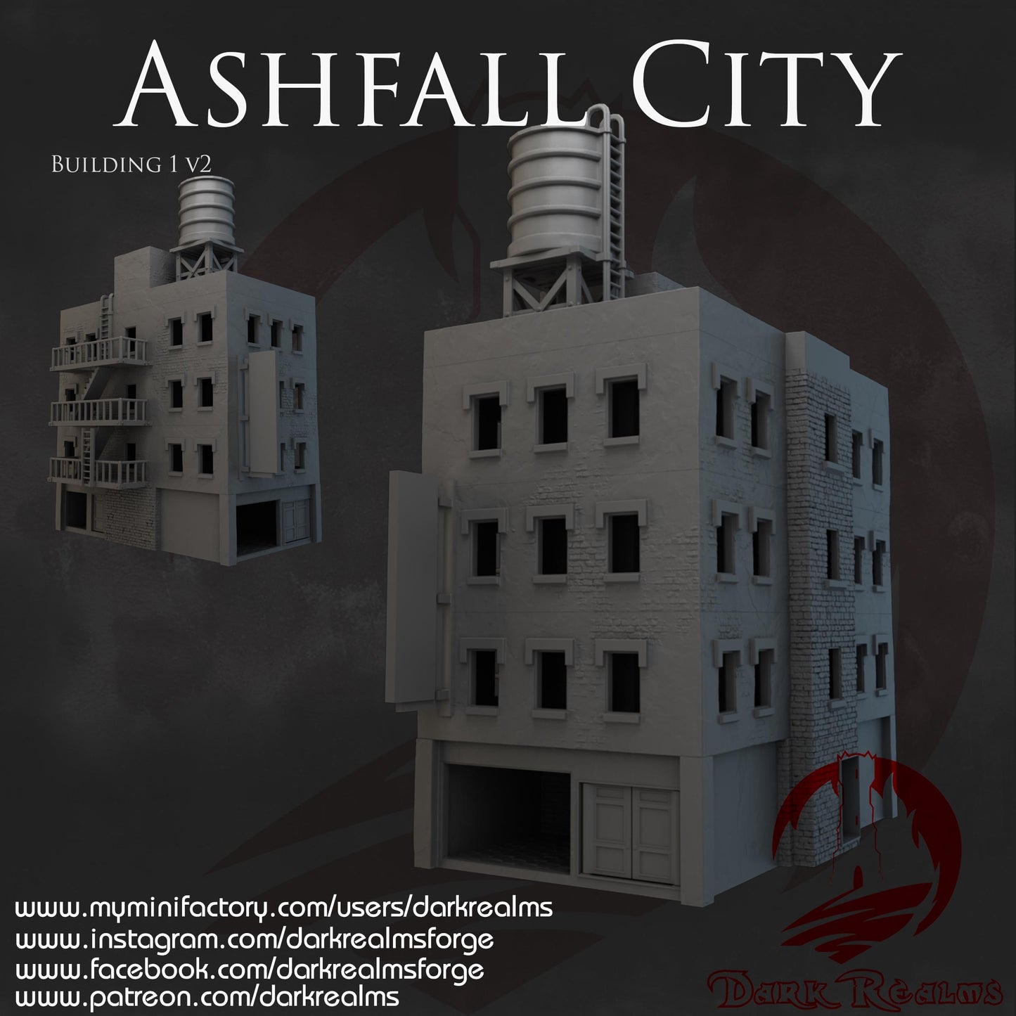 Edificio Bloque Pisos (1) - Rol / Wargames / Marvel Crisis protocol / Spectre Miniatures / Diorama / Zombicide / Maqueta / Miniaturas