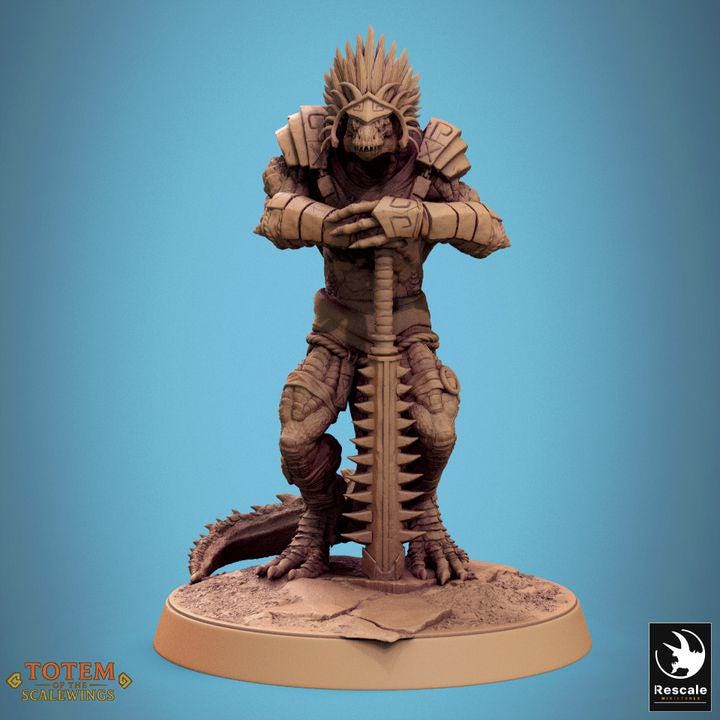 Pack Lizardman Grimscale - Impreso en 3D / Fantasía / El Señor de los Anillos / Dragones y Mazmorras / Pathfinder / DND / Miniatura