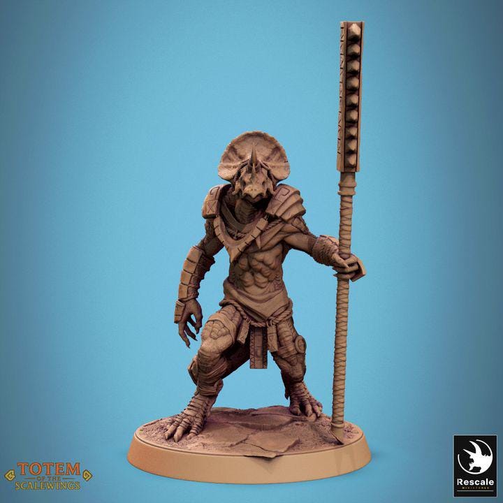 Pack Lizardman Grimscale - Impreso en 3D / Fantasía / El Señor de los Anillos / Dragones y Mazmorras / Pathfinder / DND / Miniatura