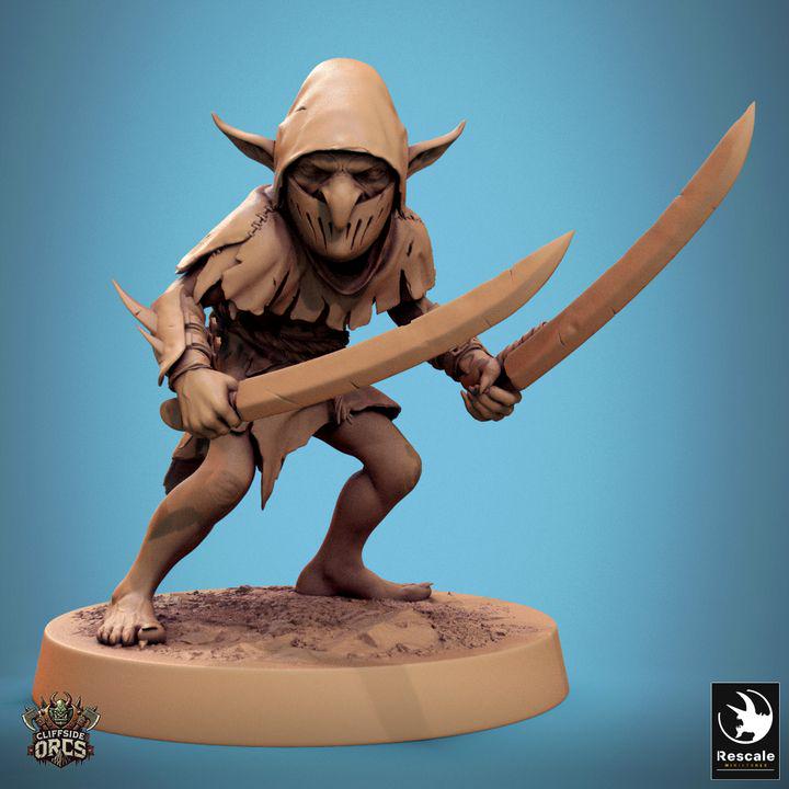 Pack Brutal Goblin Masked - Impreso en 3D / Fantasía / El Señor de los Anillos / Dragones y Mazmorras / Pathfinder / DND / Miniatura