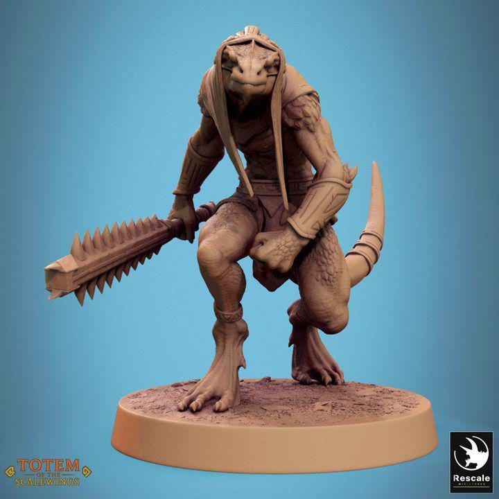 Pack Lizardman Sneaky Murkborn - Impreso en 3D / Fantasía / El Señor de los Anillos / Dragones y Mazmorras / Pathfinder / DND / Miniatura