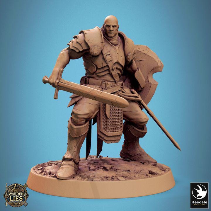 Pack Knight of Valor - 3D / Fantasía / El Señor de los Anillos / Dragones y Mazmorras / Pathfinder / DND / Miniatura