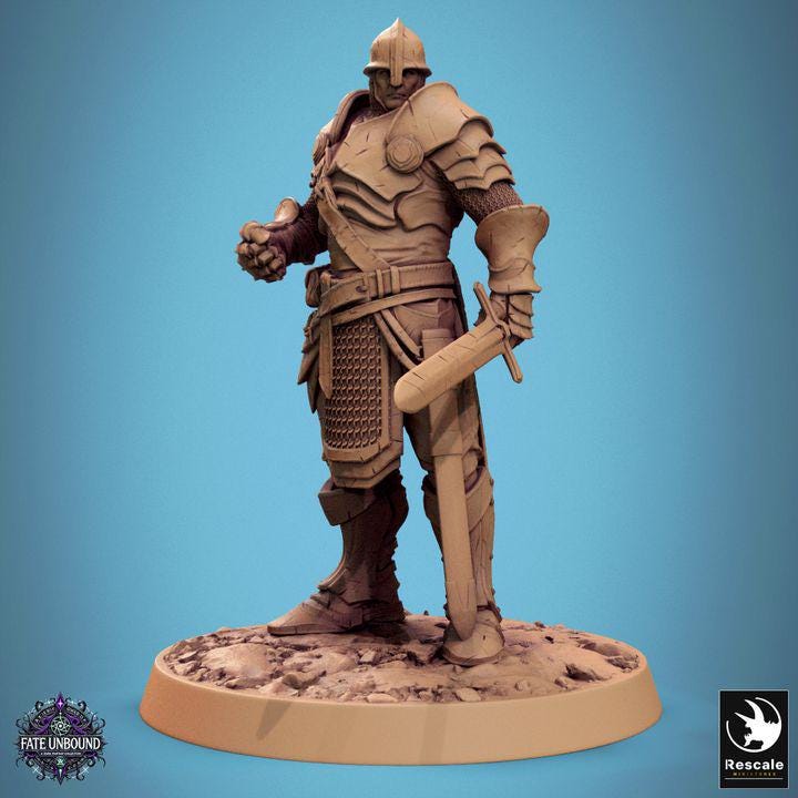 Pack Knight of Valor - 3D / Fantasía / El Señor de los Anillos / Dragones y Mazmorras / Pathfinder / DND / Miniatura