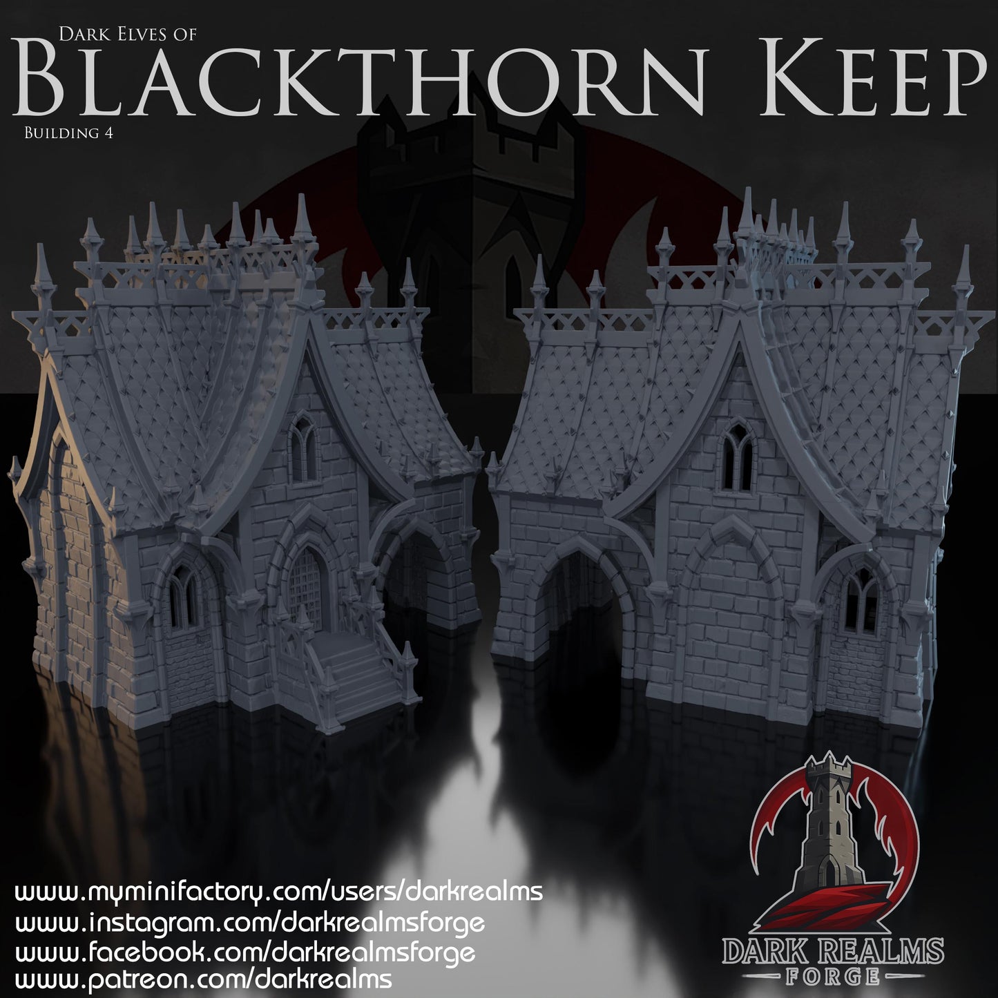 Casa Elfo Oscuro(4) - Rol / Wargame / Fantasía / Terreno / Paisaje / Ruinas / El Señor de los Anillos / Dragones y Mazmorras / Pathfinder