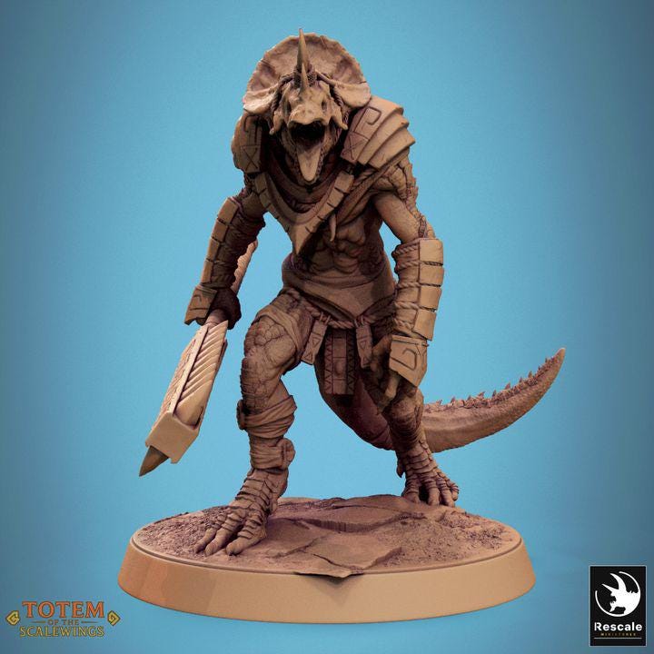 Pack Lizardman Grimscale - Impreso en 3D / Fantasía / El Señor de los Anillos / Dragones y Mazmorras / Pathfinder / DND / Miniatura