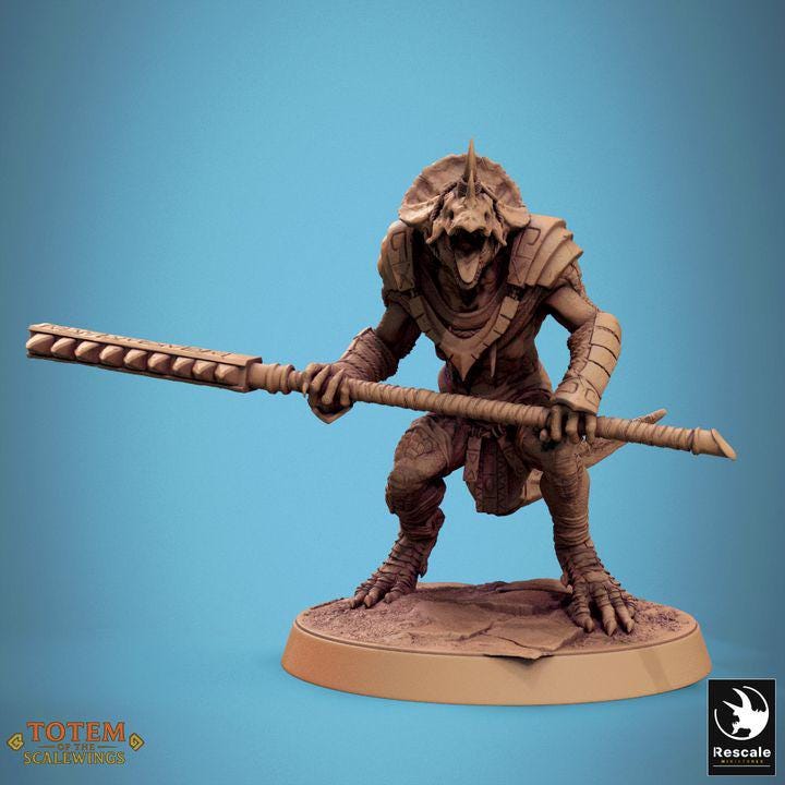 Pack Lizardman Grimscale - Impreso en 3D / Fantasía / El Señor de los Anillos / Dragones y Mazmorras / Pathfinder / DND / Miniatura