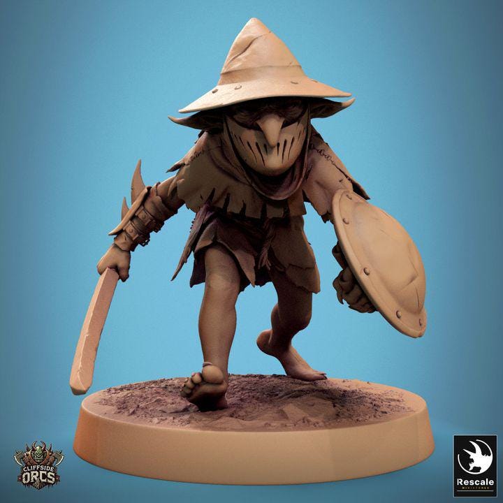 Pack Brutal Goblin Masked - Impreso en 3D / Fantasía / El Señor de los Anillos / Dragones y Mazmorras / Pathfinder / DND / Miniatura