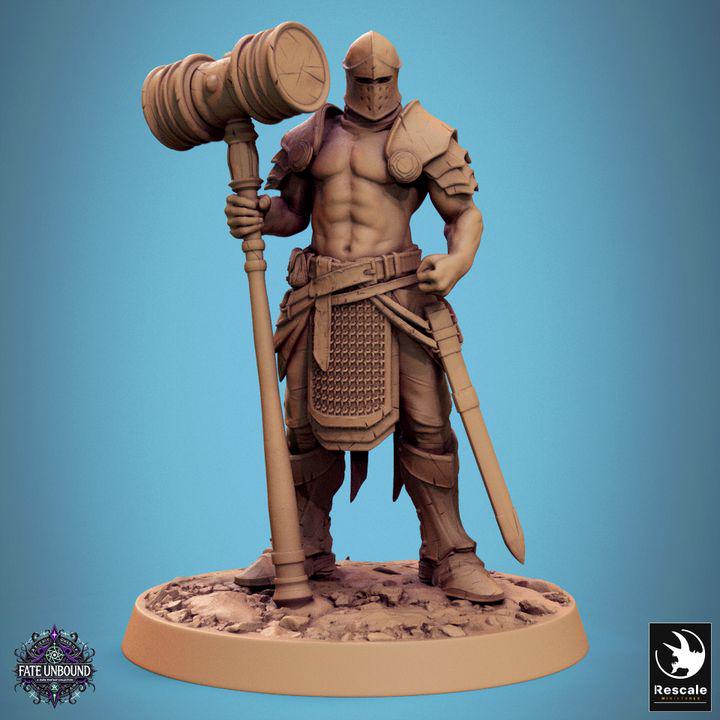Pack Knight of Valor with WarHammer - 3D / Fantasía / El Señor de los Anillos / Dragones y Mazmorras / Pathfinder / DND / Miniatura