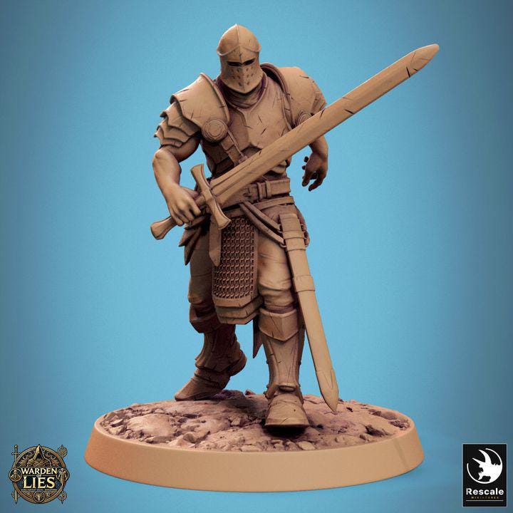 Pack Knight of Valor - 3D / Fantasía / El Señor de los Anillos / Dragones y Mazmorras / Pathfinder / DND / Miniatura