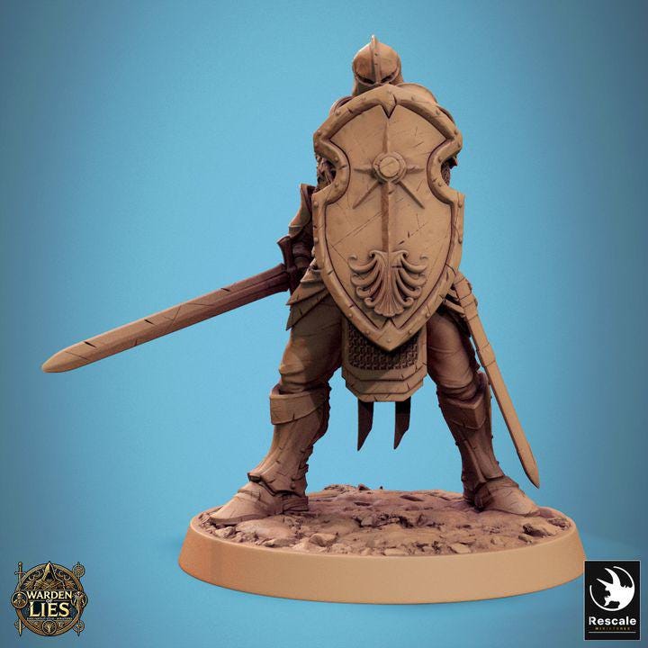 Pack Knight of Valor - 3D / Fantasía / El Señor de los Anillos / Dragones y Mazmorras / Pathfinder / DND / Miniatura
