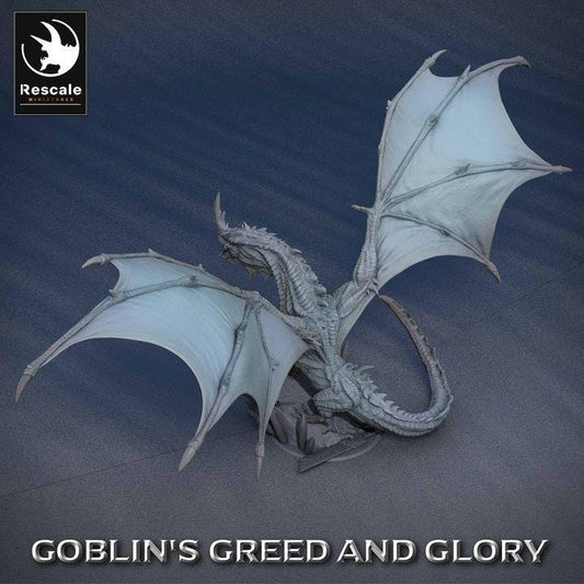 Dragón Verde Legendario - Impreso en 3D / Fantasía / El Señor de los Anillos / Dragones y Mazmorras / Pathfinder / DND / Miniatura