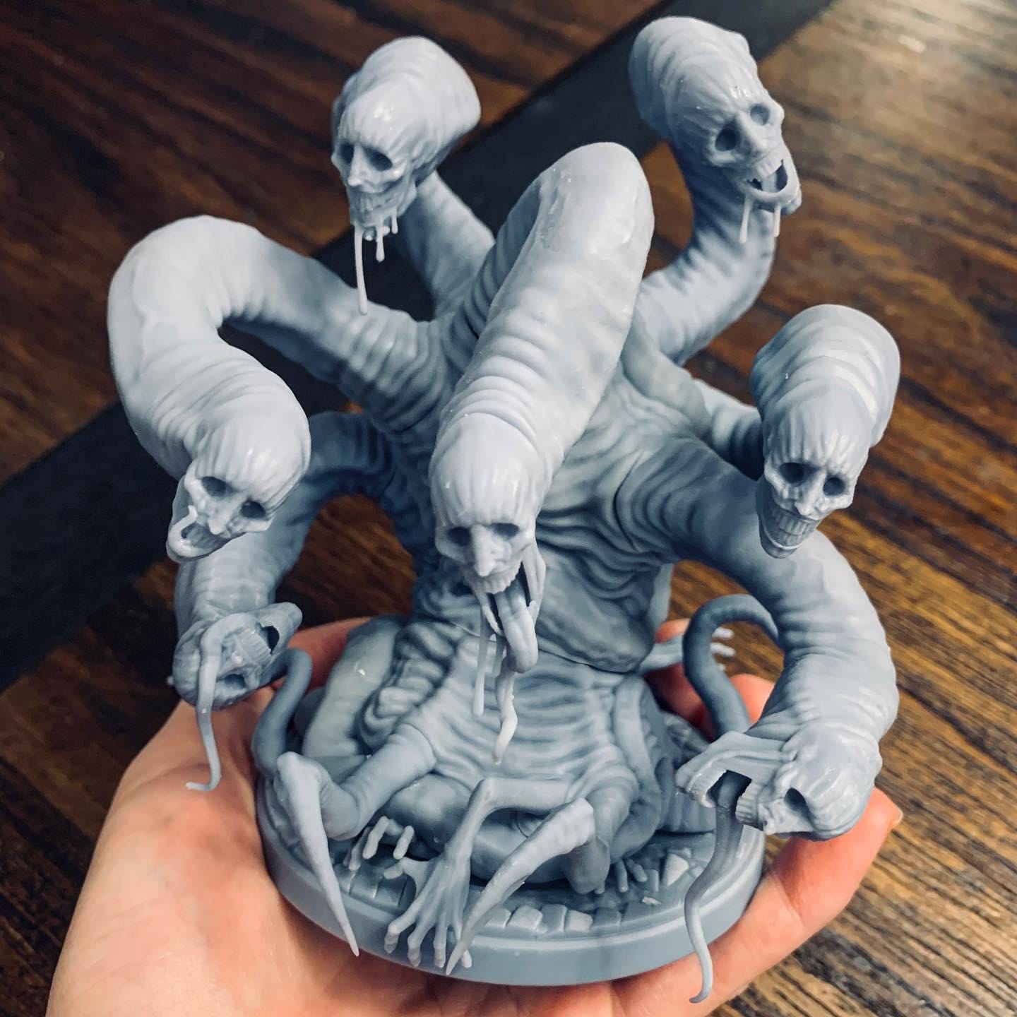 Falsa Hidra Adulta - Impreso en 3D / Fantasía / El Señor de los Anillos / Dragones y Mazmorras / Pathfinder / DND / Miniatura / Rol