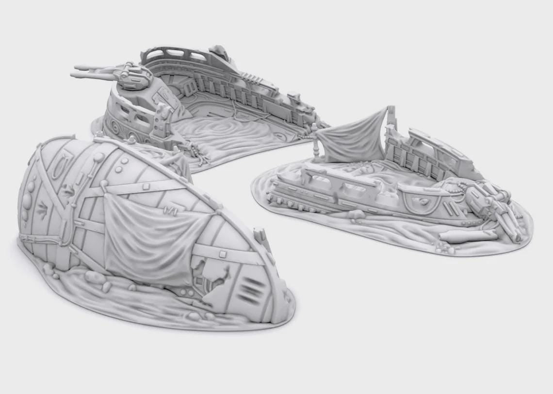 Esquife Derribado compatible con Star Wars Legión / Shatterpoint / Imperial Assault / Imperial Terrain