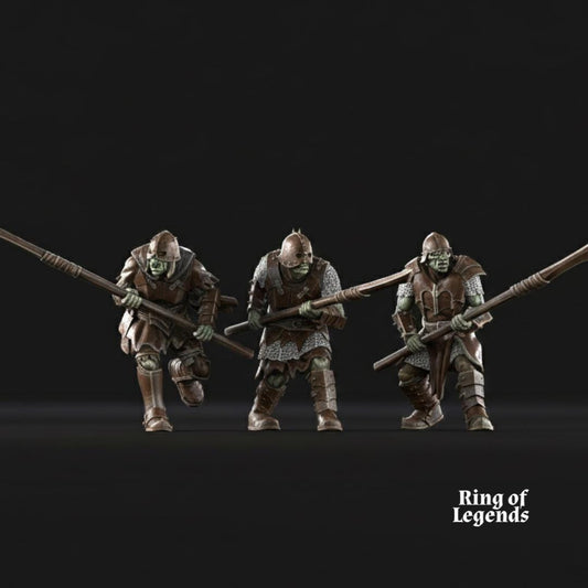 Morlok Orcs with Spears - Mordor / Sauron / Tierra Media / esdla / El Señor de los Anillos / Dragones y Mazmorras / Pathfinder / DND
