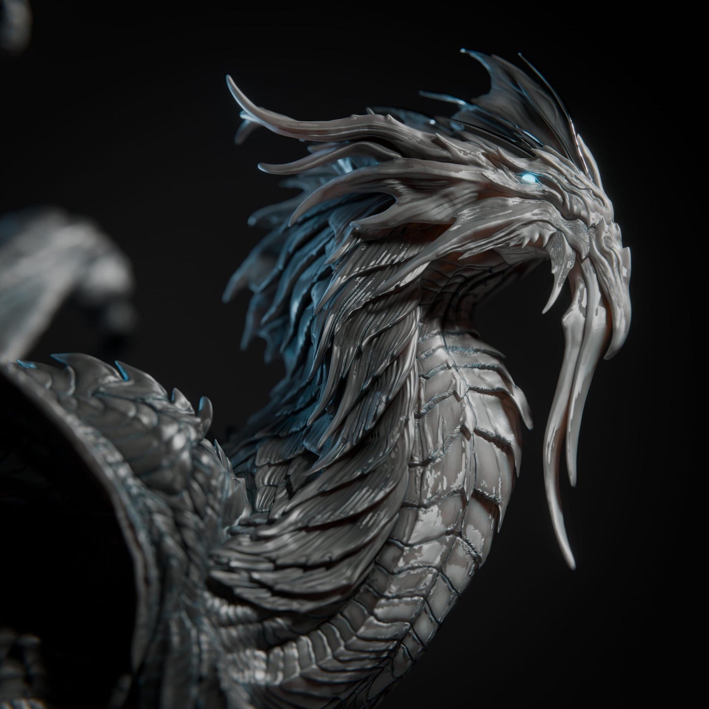 Elder Silver Dragon - 3D Printed / Fantasy / The Lord of the Rings / Dungeons & Dragons / Pathfinder / DND / Miniature