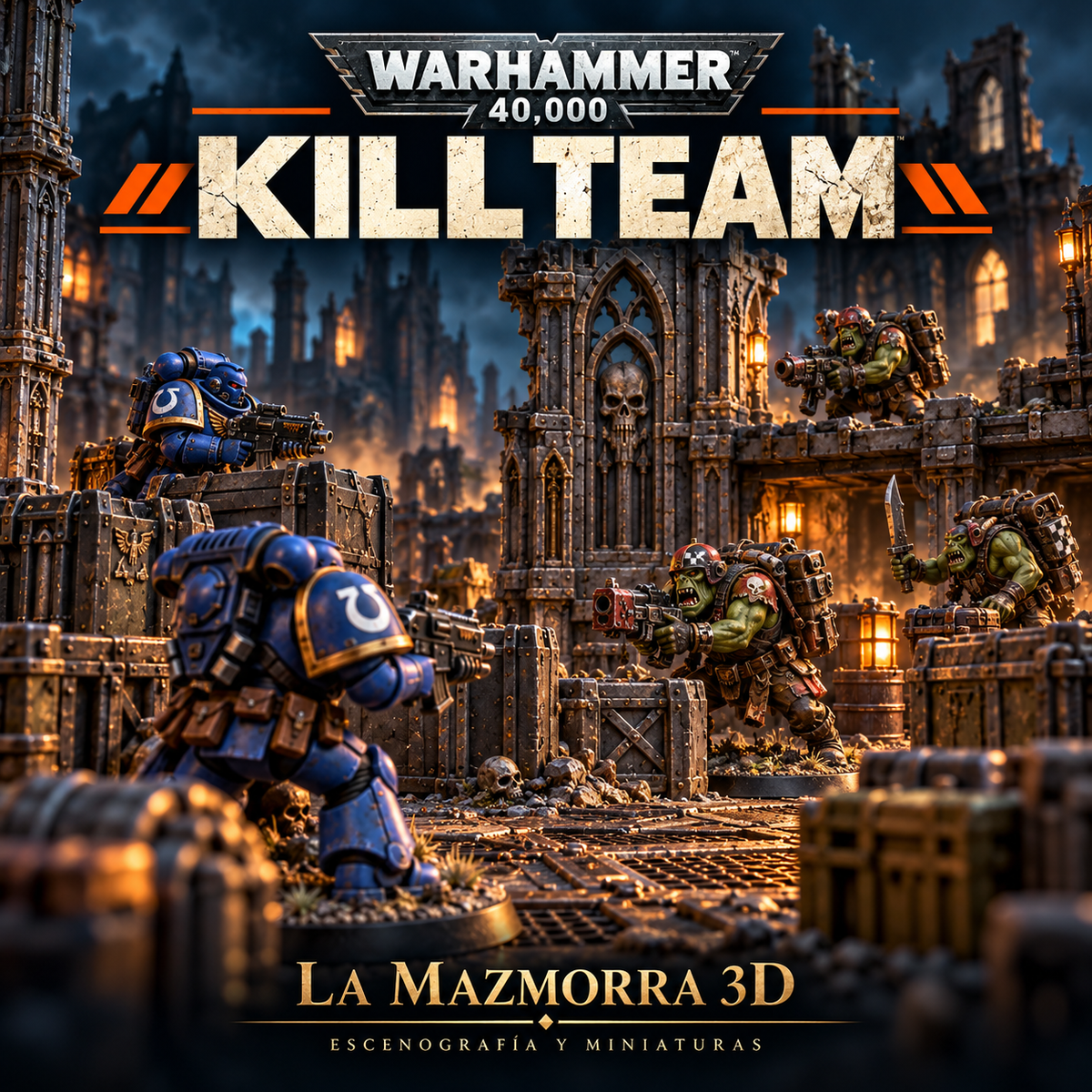 Kill Team de Warhammer 40.000: escaramuza de Ultramarines contra Kommandos orkos — La Mazmorra 3D