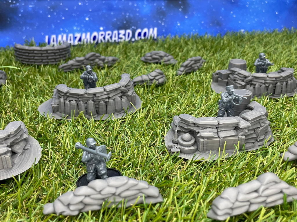 Set de Sacos Terreros - Wargames WW2 – Compatible con Bolt Action