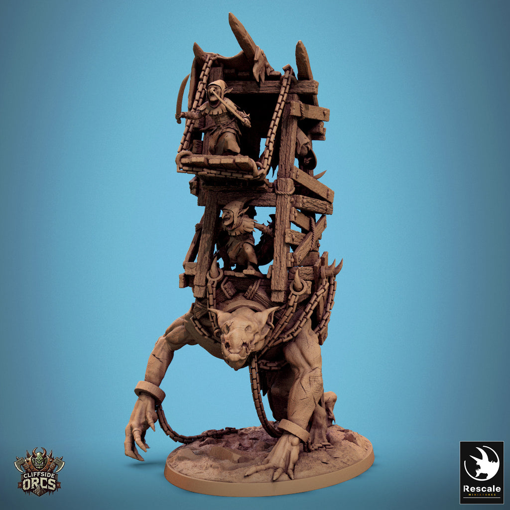 Goblin Assault Troll - Resin miniature for D&D, 32mm