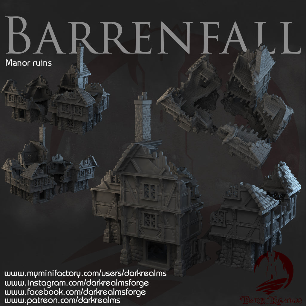 Mansión en Ruinas – Escenografía de fantasía en PLA