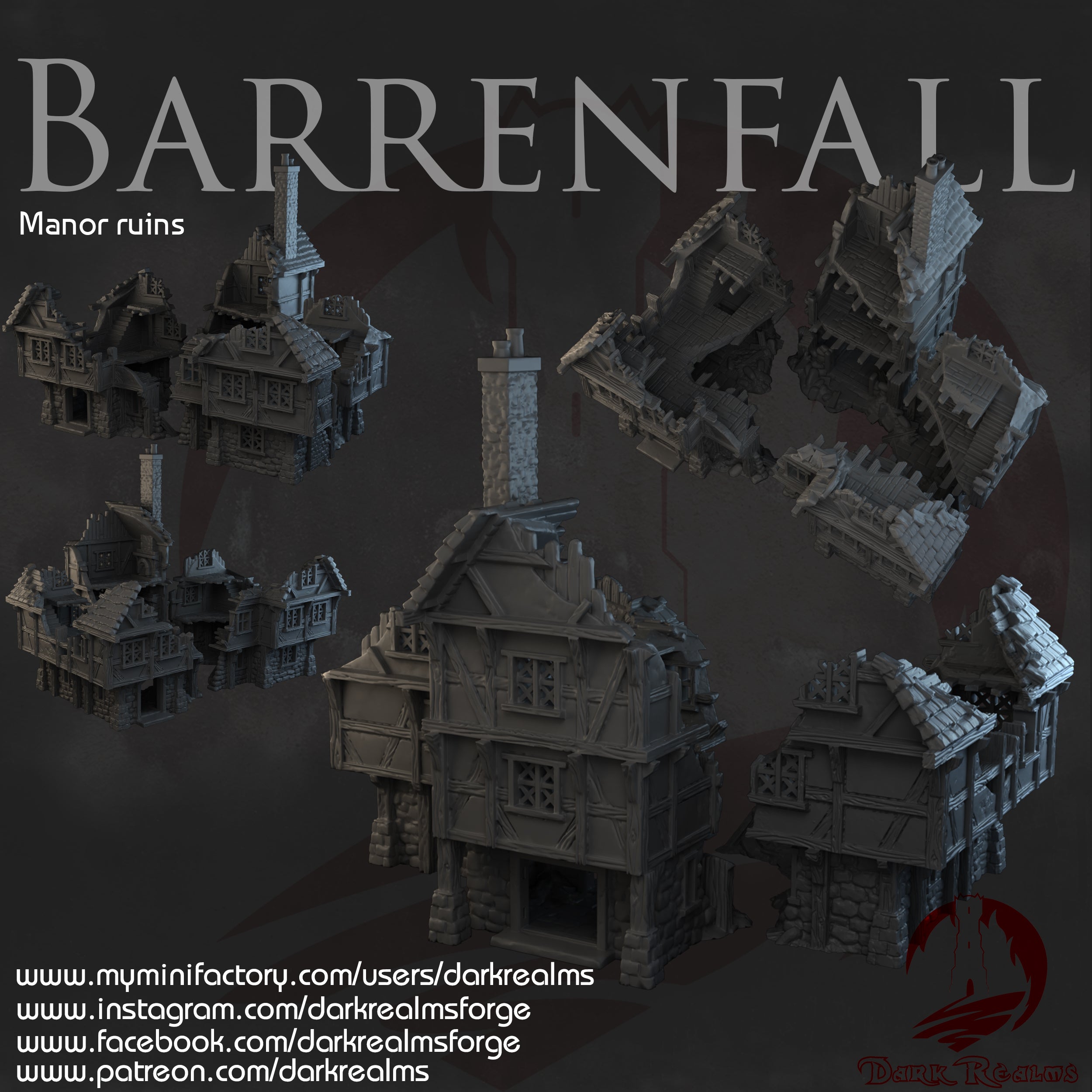 Mansión en Ruinas – Escenografía de fantasía en PLA