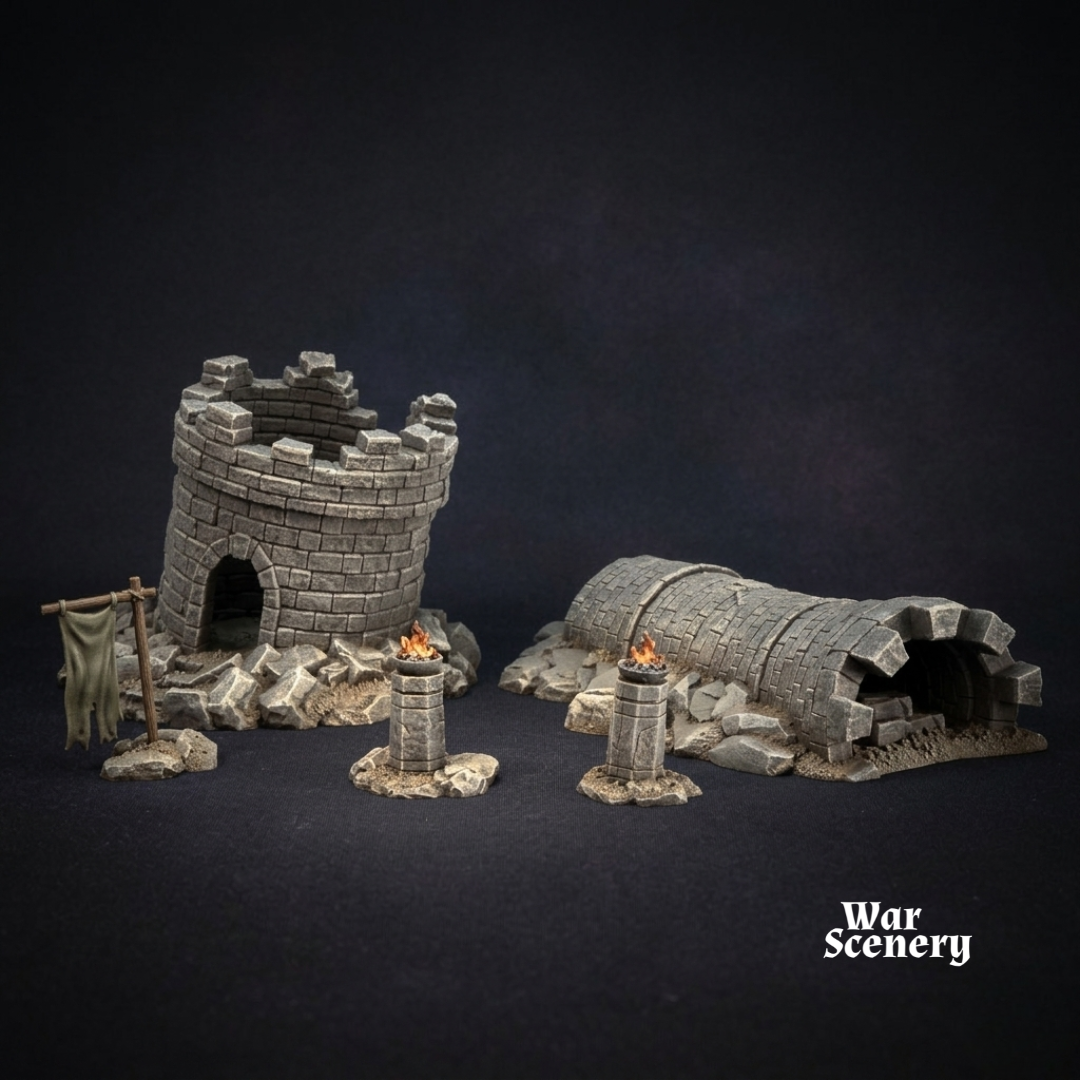 Viejas Torres caídas (set completo) - Mordor / Tierra Media / esdla / El Señor de los Anillos / Dragones y Mazmorras / DND / Ring of Legends