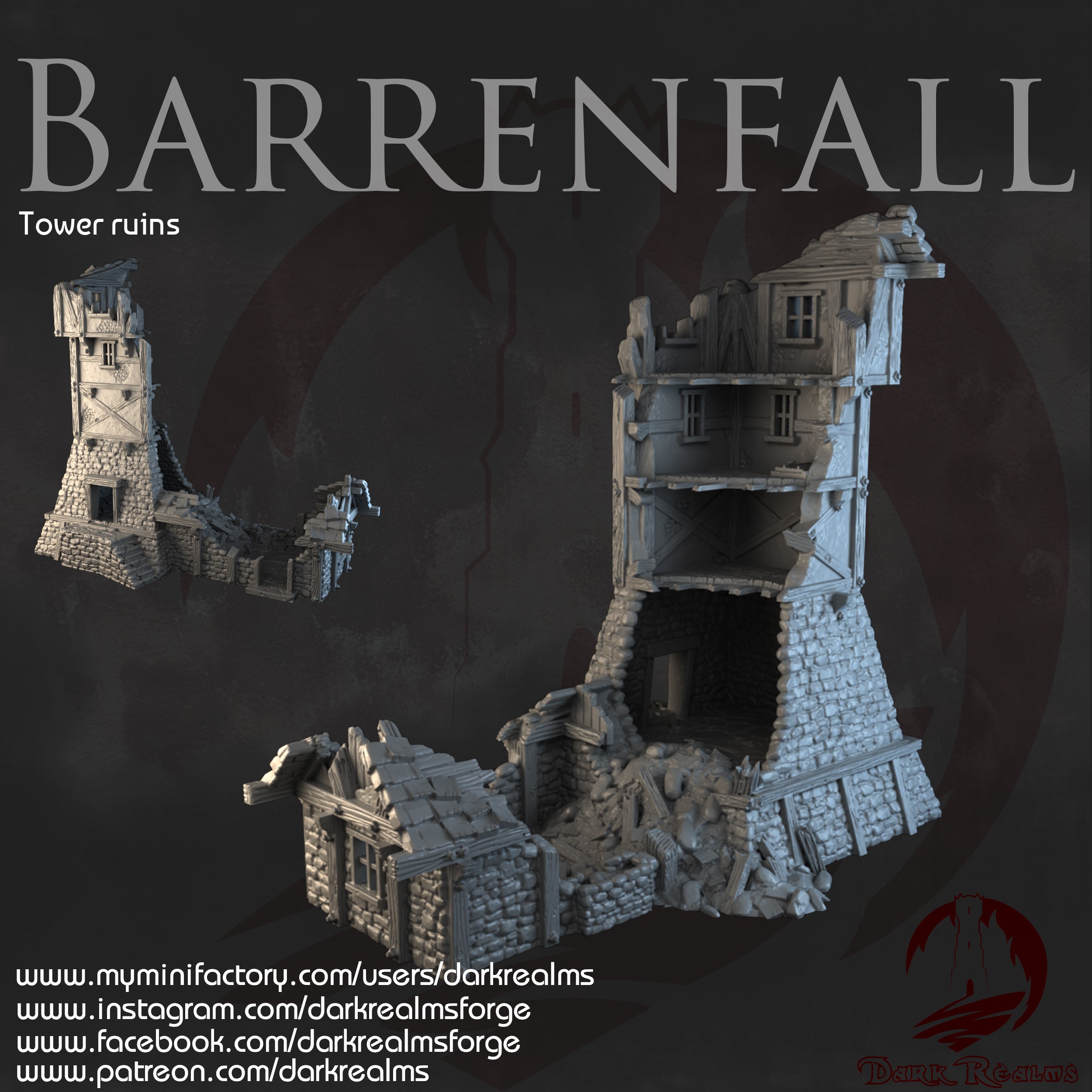 Torre en Ruinas – Escenografía de fantasía en PLA
