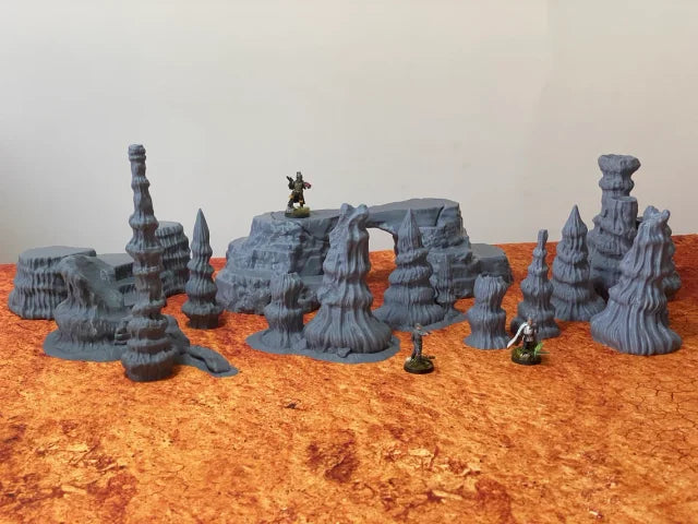 Conjunto de Rocas Geonosis – Escenografía compatible con Star Wars: Legion y Shatterpoint