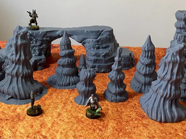 Conjunto de Rocas Geonosis – Escenografía compatible con Star Wars: Legion y Shatterpoint