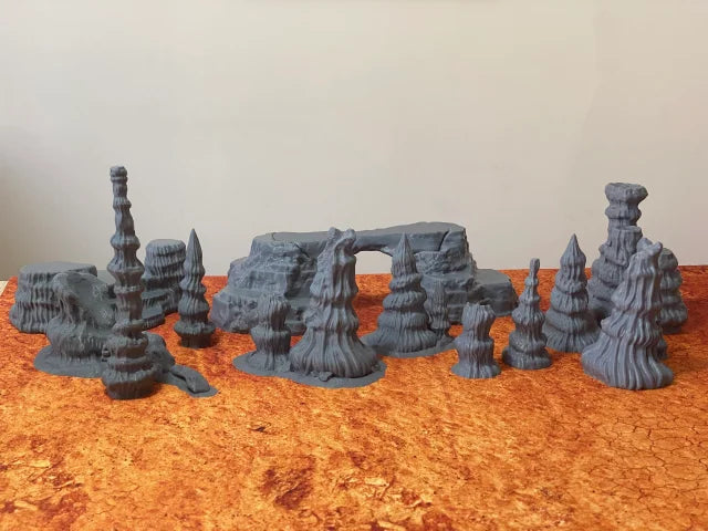 Conjunto de Rocas Geonosis – Escenografía compatible con Star Wars: Legion y Shatterpoint