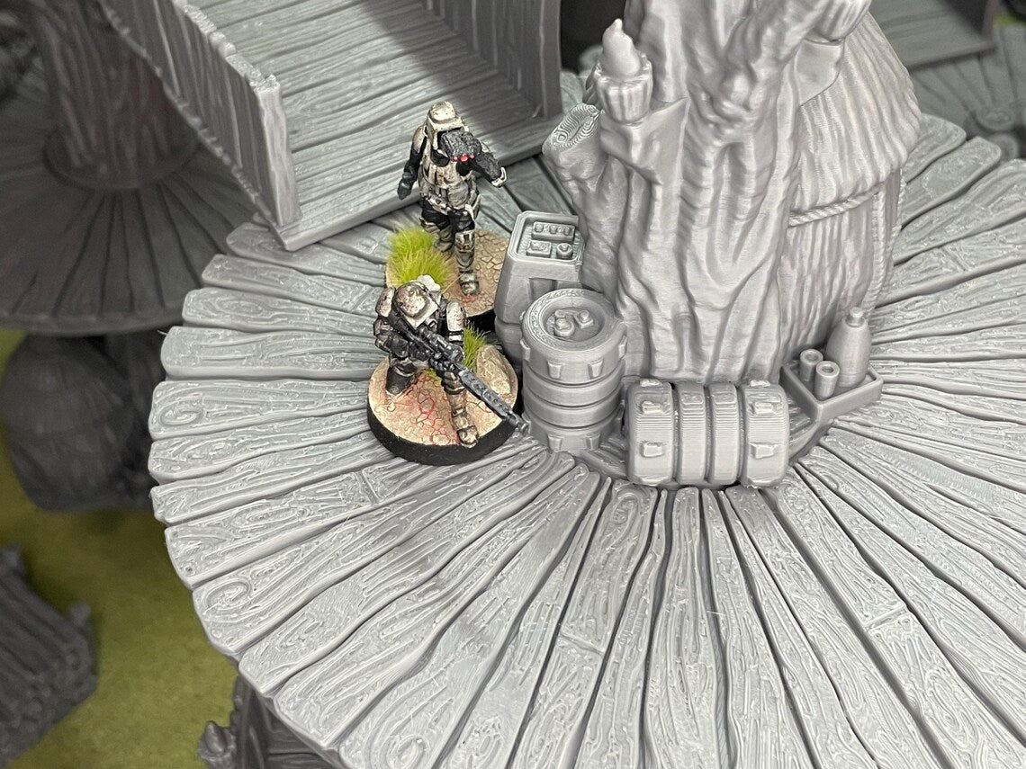 Poblado EWOK en la LUNA de ENDOR – Escenografía compatible con Star Wars: Legion y Shatterpoint