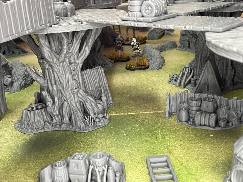 Poblado EWOK en la LUNA de ENDOR – Escenografía compatible con Star Wars: Legion y Shatterpoint