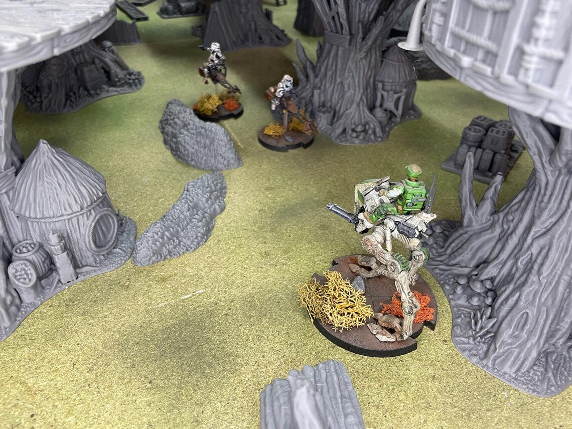 Poblado EWOK en la LUNA de ENDOR – Escenografía compatible con Star Wars: Legion y Shatterpoint