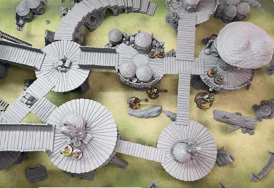 Poblado EWOK en la LUNA de ENDOR compatible con Star Wars Legión / Shatterpoint / Imperial Assault Imperial Terrain / Mesa Completa