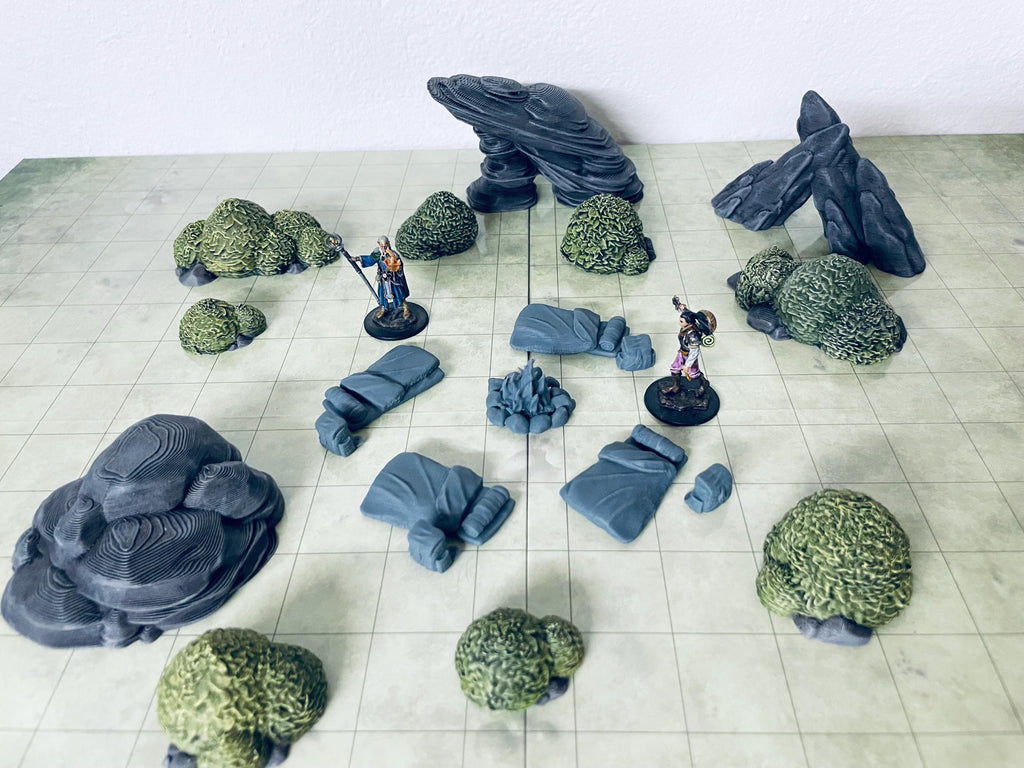 Acampada ligera – Pack de miniaturas de resina, 32 mm