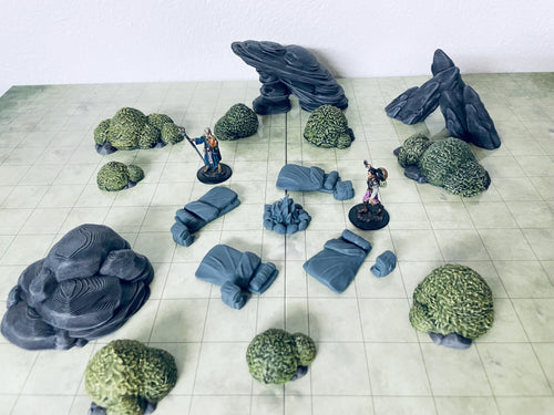 Acampada ligera – Pack de miniaturas de resina, 32 mm