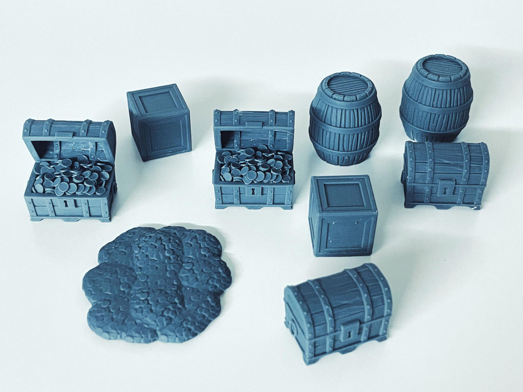 Tesoros y Recompensas – Pack de miniaturas de resina, 32 mm