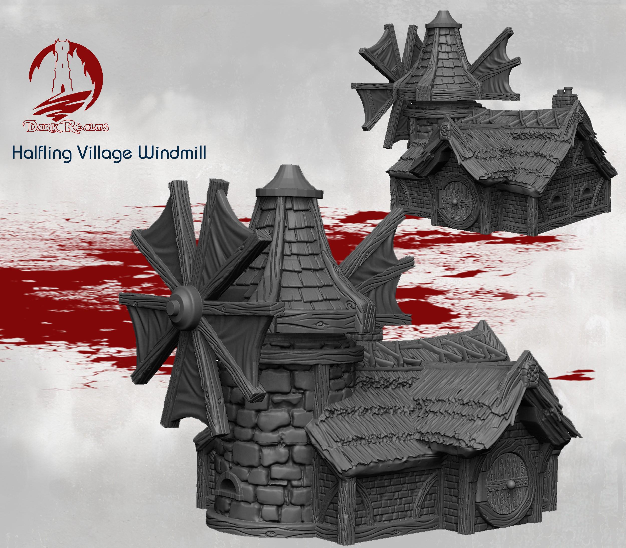 Halfling Mill – Fantasy Scenery in PLA