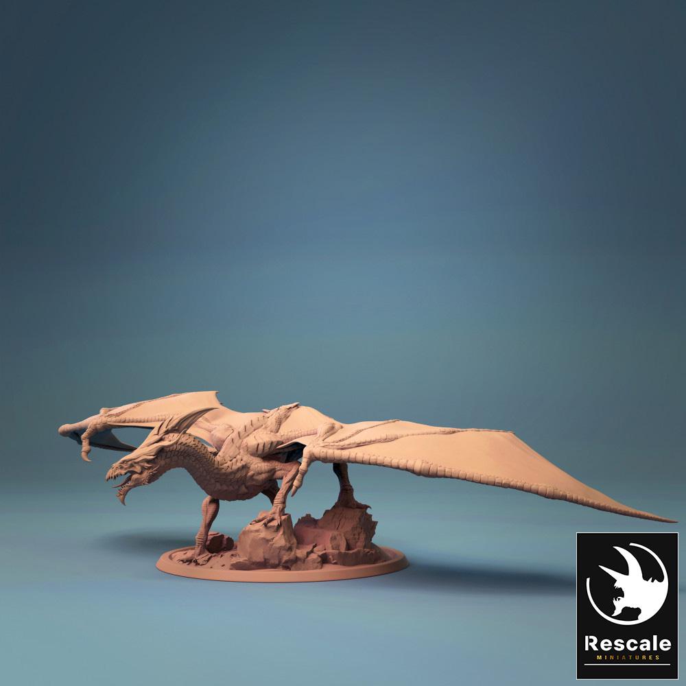 Adult White Dragon – Resin miniature for D&D, 32mm