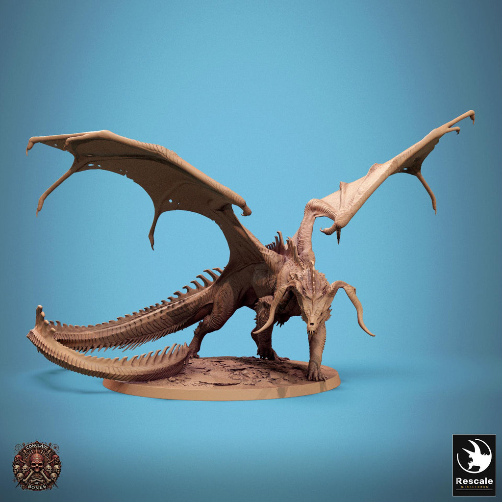 Adult Black Dragon – Resin Miniature for D&D, 32mm