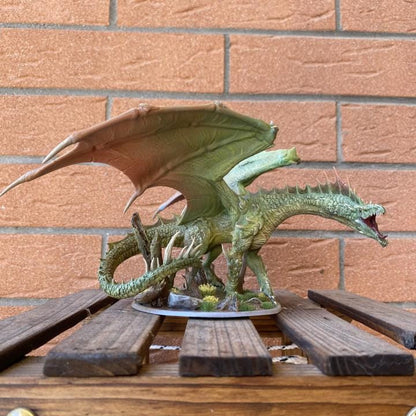Dragón Verde Adulto - Impreso en 3D / Fantasía / Terreno / Paisaje / Ruinas / El Señor de los Anillos / Dragones y Mazmorras / Pathfinder