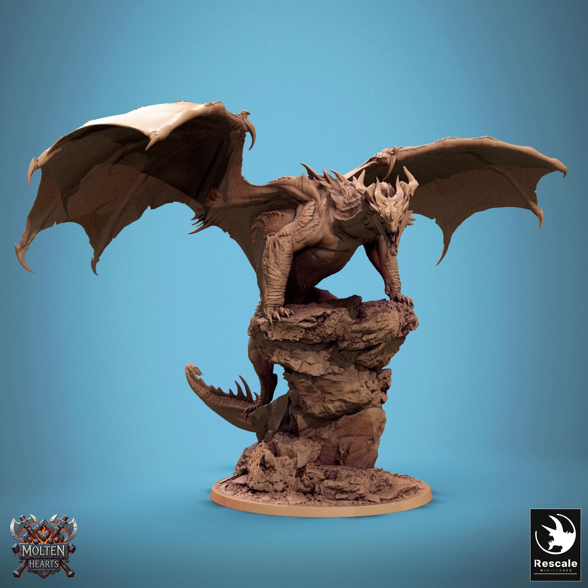 Adult Red Dragon – Resin miniature for D&D, 32mm