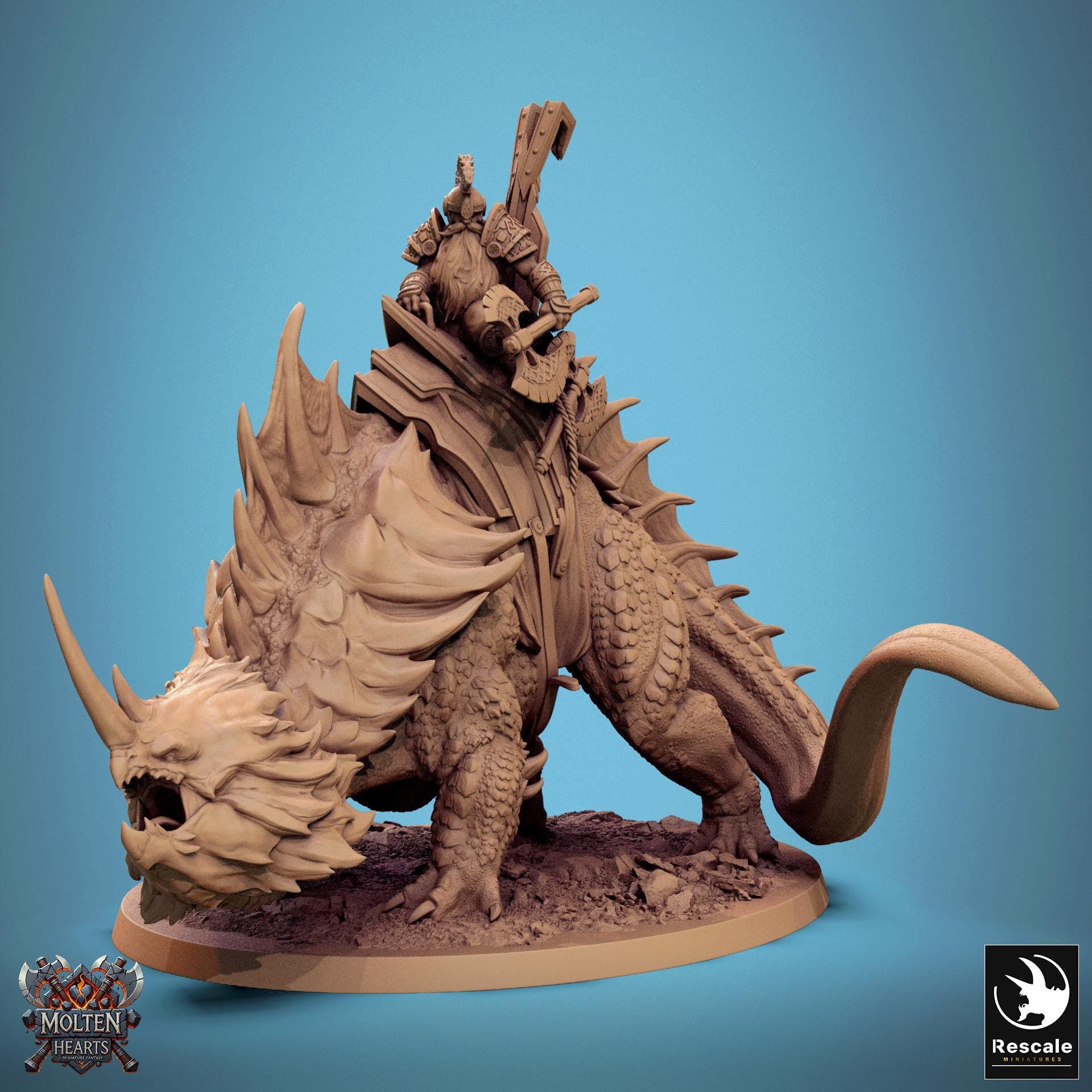 Enano sobre Drakanchor – Miniatura de resina para D&D, 32 mm