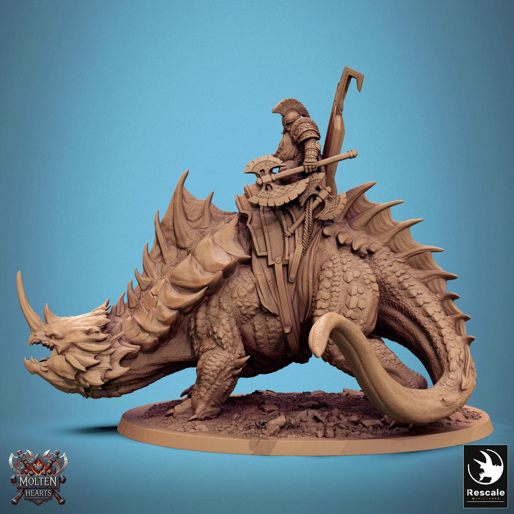Enano sobre Drakanchor – Miniatura de resina para D&D, 32 mm
