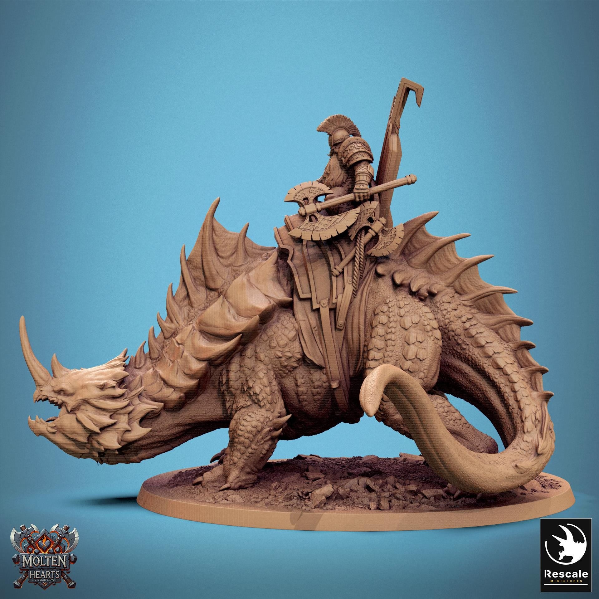 Enano sobre Drakanchor – Miniatura de resina para D&D, 32 mm
