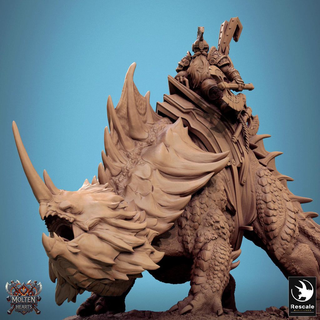 Enano sobre Drakanchor – Miniatura de resina para D&D, 32 mm
