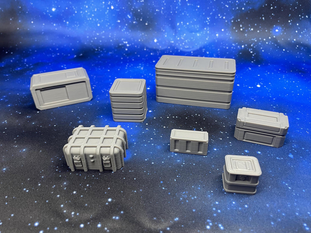 Conjunto de Cajas y Cajones – Escenografía compatible con Star Wars: Legion y Shatterpoint