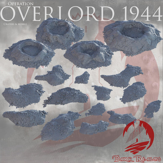 Crateres Op. Overlord 1944 WWII - Compatible con el juego de mesa Bolt Action