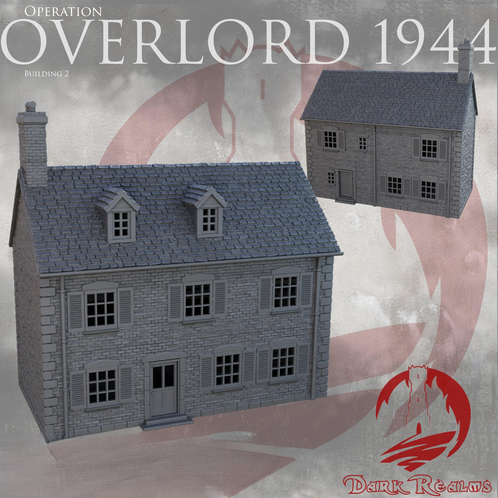 2-stöckiges Gebäude Op. Overlord 1944 WWII - Kompatibel mit dem Bolt Action-Brettspiel