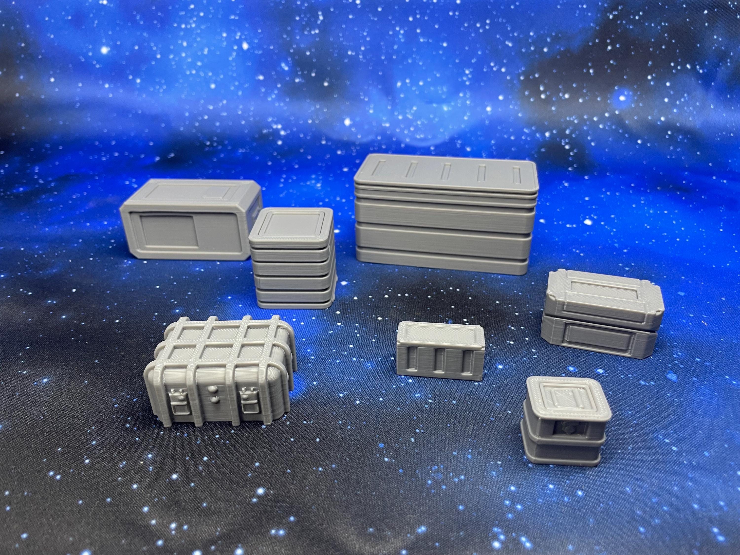 Conjunto de Cajas y Cajones – Escenografía compatible con Star Wars: Legion y Shatterpoint